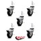 Service Caster 3 Inch Hooded Neoprene Rubber 12mm Threaded Stem Casters with Brakes SCC, 5PK SCC-TS03S310-NPRB-BC-B-M1215-5 - alternate 2